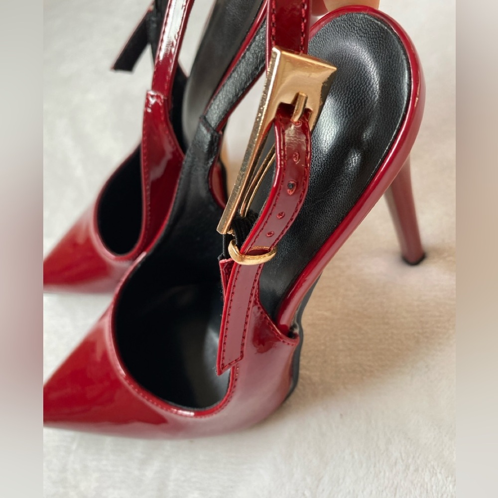 Red Valentines Day Pointed Toe High Heel - Picture 5 of 8